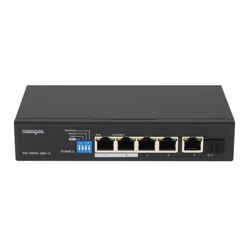 Неуправляемый 4 портовый PoE коммутатор PUS-TS04GL-60M v2